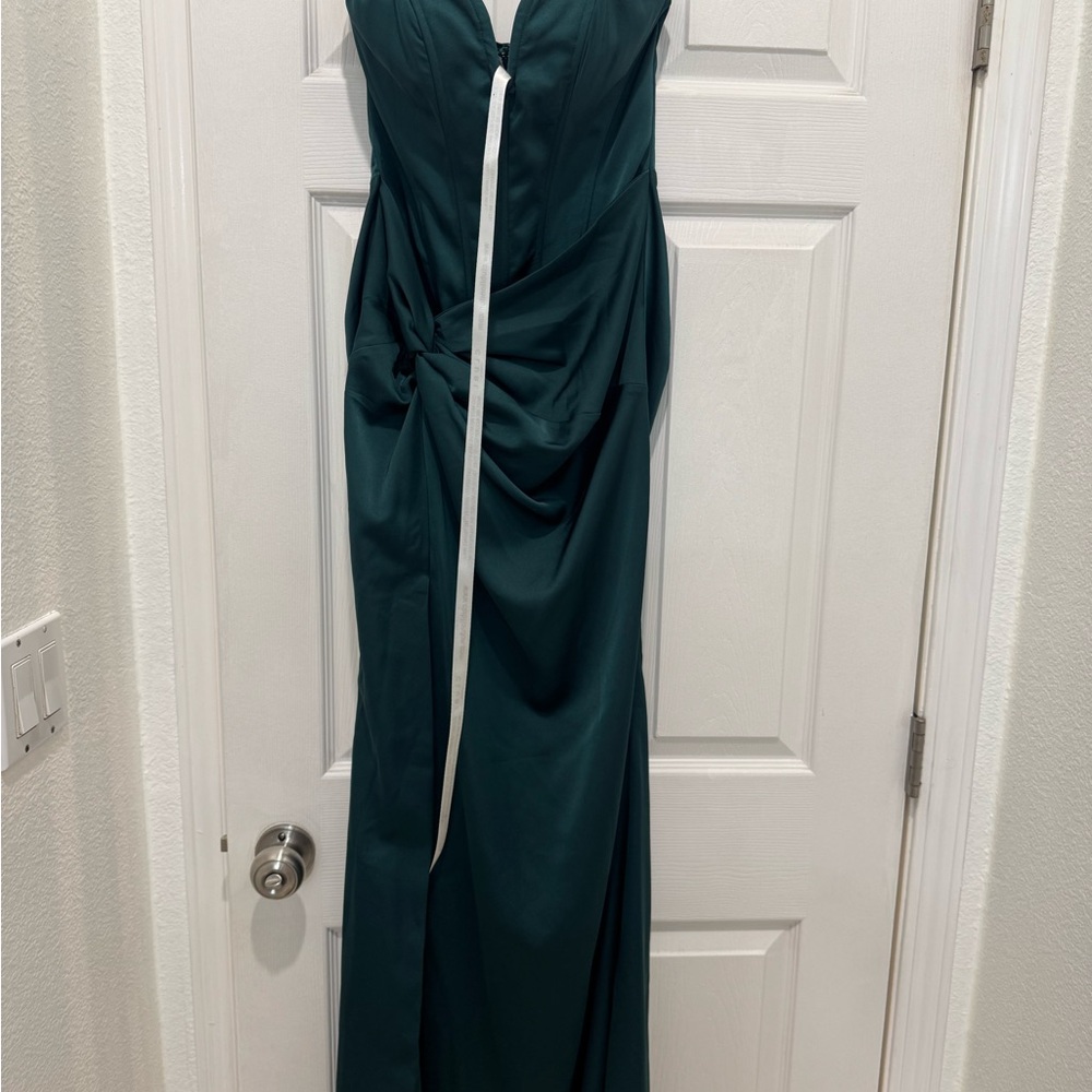 Club L London Strapless Dark Green Dress